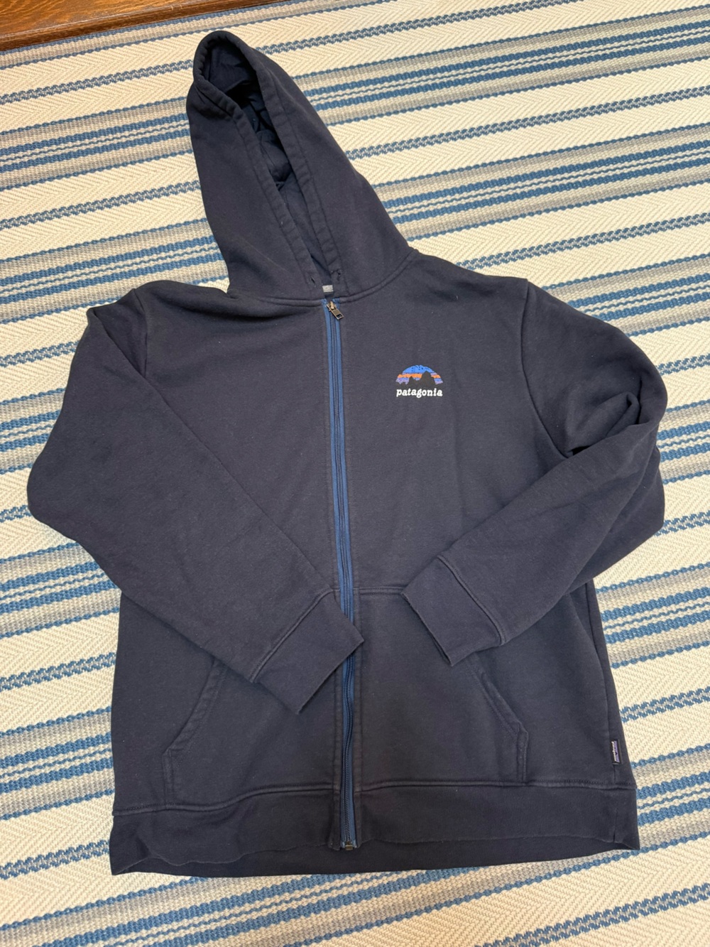 Patagonia Navy Full-Zip Hoodie with Small Logo